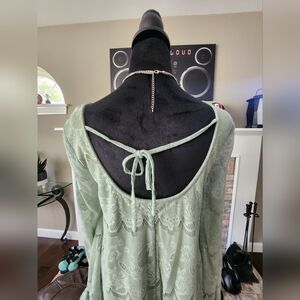 Altar'd State Long flared sleeves, lace mini dress.Size Small